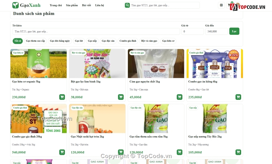 website,bán website,web bán gạo